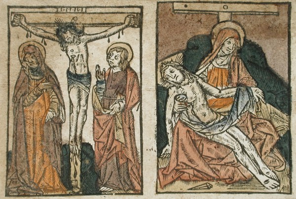 Christ on the Cross and The Lamentation (Pietà), c1480. Creator: Unknown.