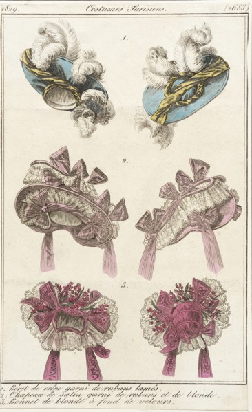 Fashion Plate (Costumes Parisiens), 1829. Creator: Unknown.