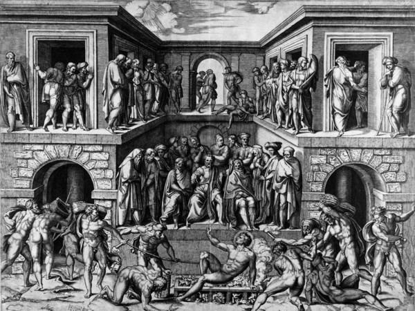 The Martyrdom of Saint Lawrence, c1520. Creators: Marcantonio Raimondi, Baccio Bandinelli.