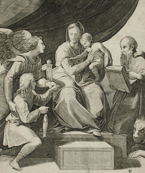 The Virgin of the Fish, 16th century. Creators: Marco Dente, Raphael.