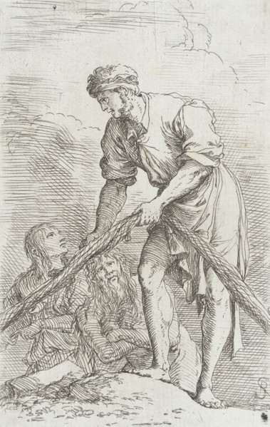 Figurine: A Man Hauling a Net, between c1656 and c1657. Creator: Salvator Rosa.