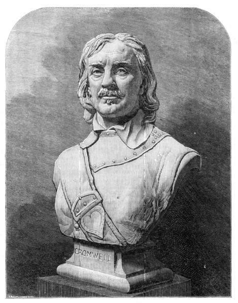 Bust of Cromwell by M. Noble, in the exhibition of the Royal Academy, 1861. Creators: Unknown, Matthew Noble.