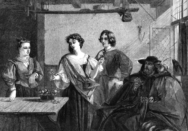 Florizel and Per Dita, by C. R. Leslie, R.A., at the South Kensington Museum, 1861. Creator: Unknown.
