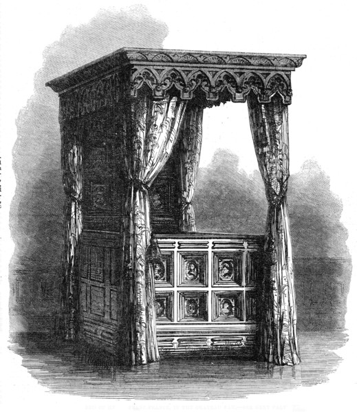 Bed of Henry IV. of France, in the Chateau Pau, 1861. Creator: Unknown.