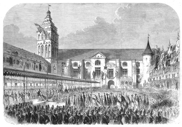 The Coronation of the King and Queen of Prussia: the procession from the castle church..., 1861. Creator: Unknown.