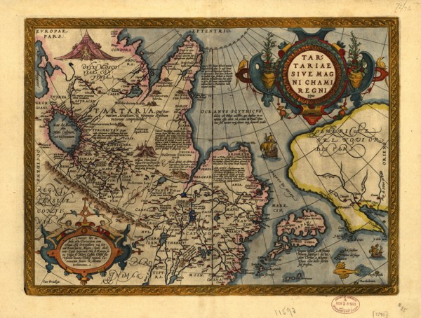 Tartariae Sive Magni Chami Regni typus, 1603.  Creators: Abraham Ortelius, Jan Baptist Vrients.