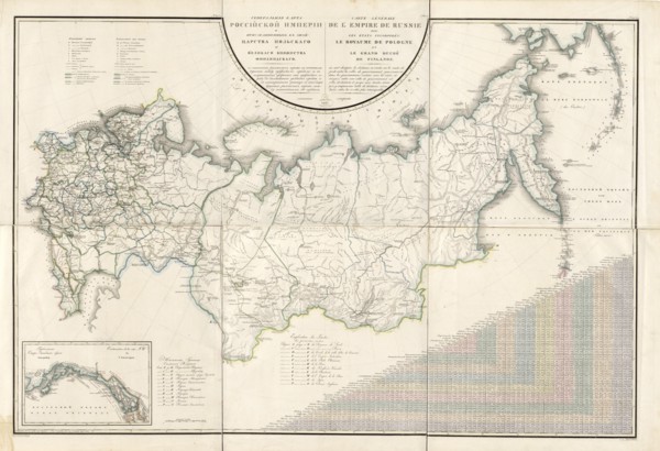 General Map of the Russian Empire and the Neighboring Polish.., 1827. Creators: Vasilii Petrovich Piadyshev, Ieremin.