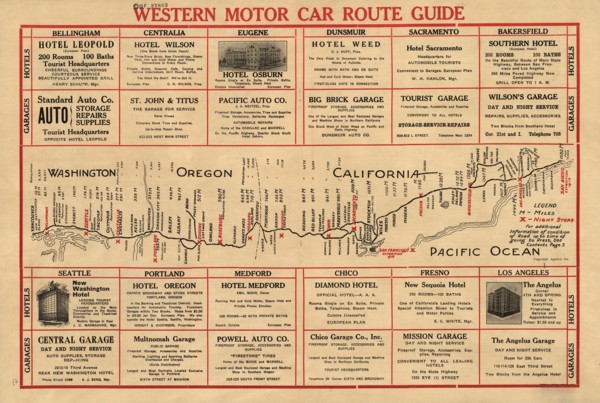 Western motor car route guide, (1915?). Creator: Unknown.
