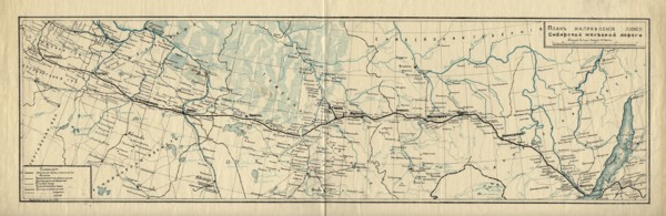 Map of the Route of the Siberian Railway Line, 1891-1916.. Creator: Unknown.