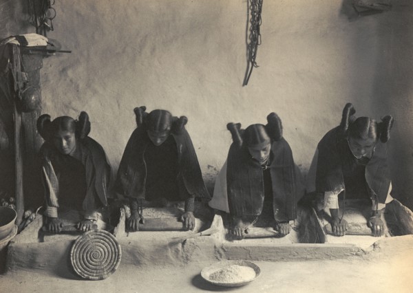 The mealing trough-Hopi, c1906. Creator: Edward Sheriff Curtis.