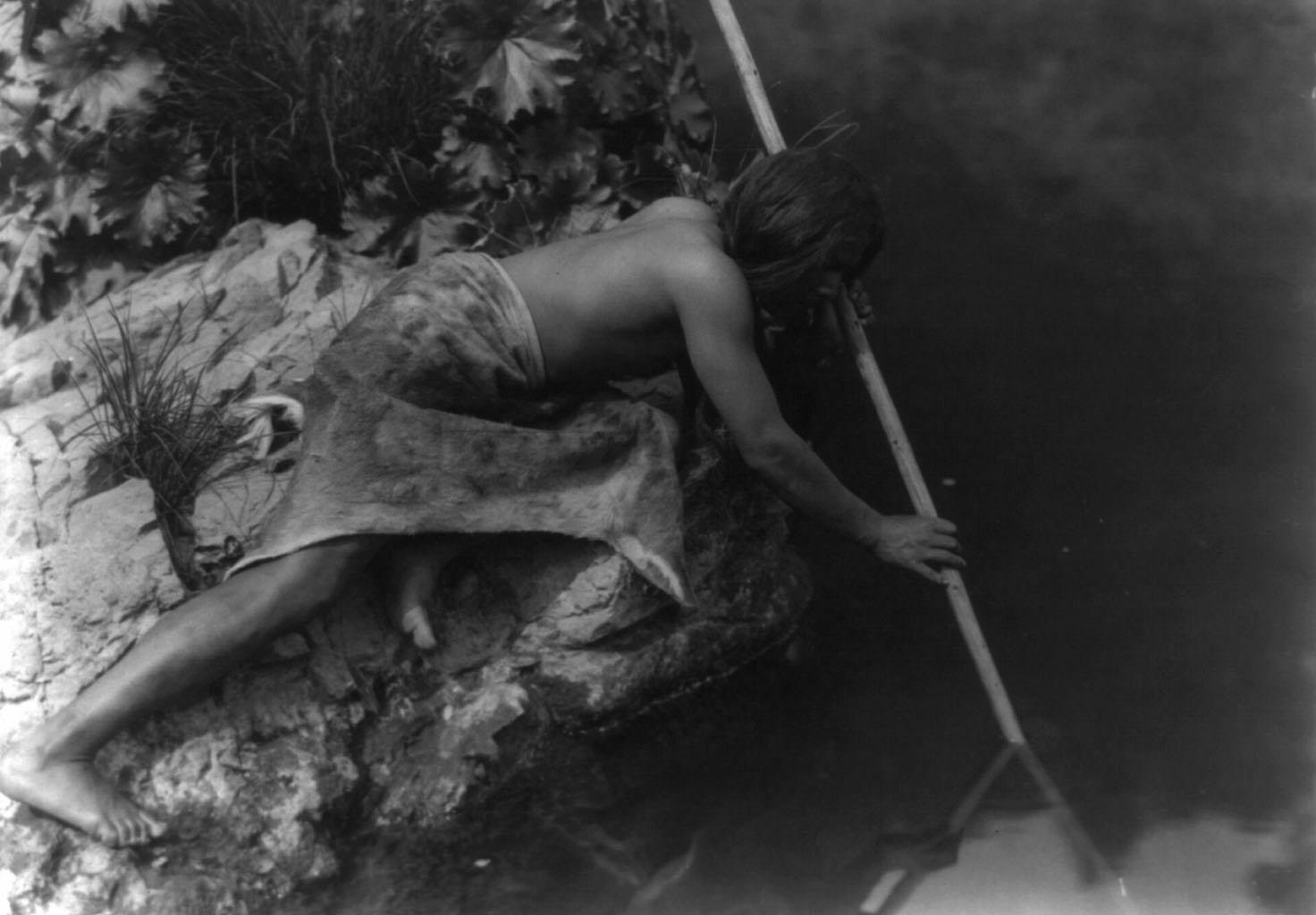 Hupa fisherman, 1923. Creator: Edward Sheriff Curtis.