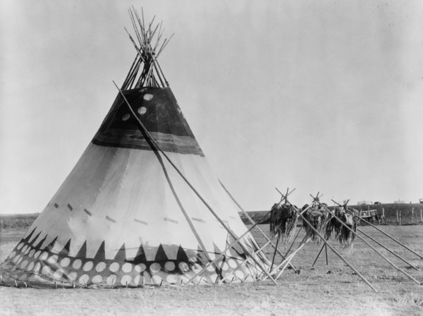 Lodge of the Horn Society [B]-Blood, c1927. Creator: Edward Sheriff Curtis.