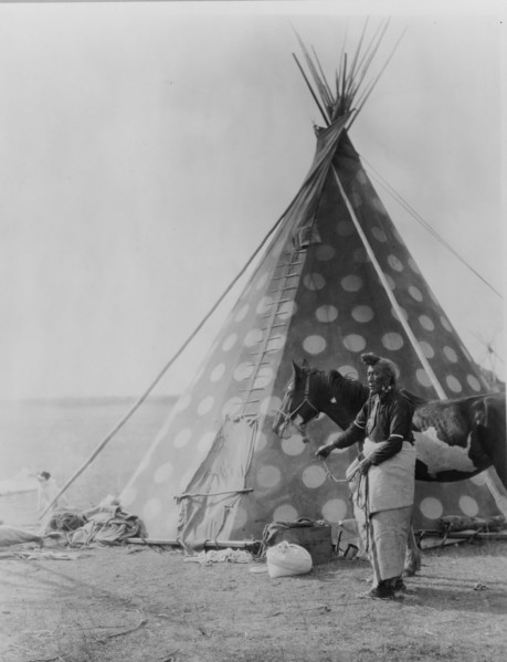 A Blackfoot tepee, c1927. Creator: Edward Sheriff Curtis.