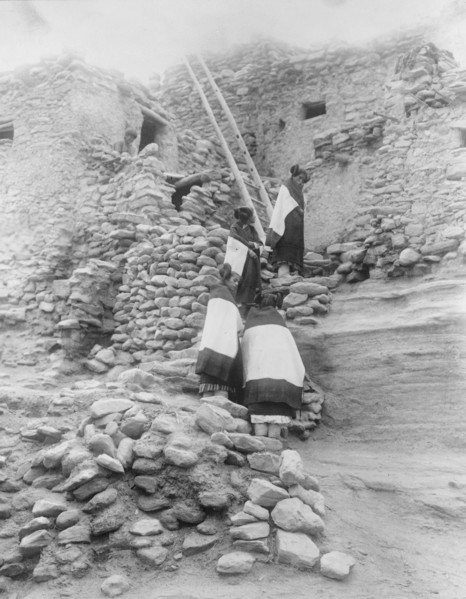 Cliff perched homes-Hopi, c1906. Creator: Edward Sheriff Curtis.