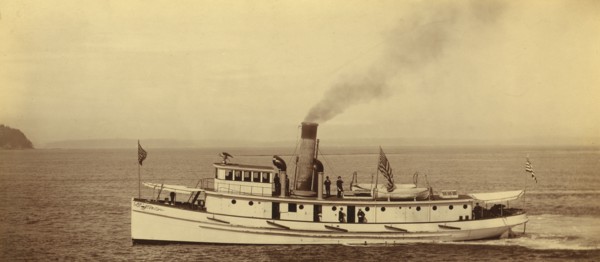 Port side view of small American ship, 1894 or 1895. Creator: Alfred Lee Broadbent.