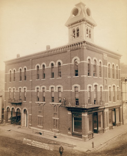 Deadwood's pride The elegant City Hall, 1890. Creator: John C. H. Grabill.