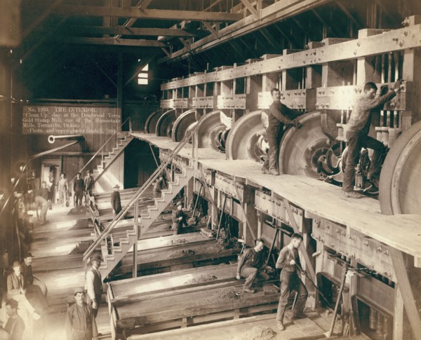 The Interior "Clean Up" day at the Deadwood Terra Gold Stamp Mill, one of the Homestake..., 1888. Creator: John C. H. Grabill.