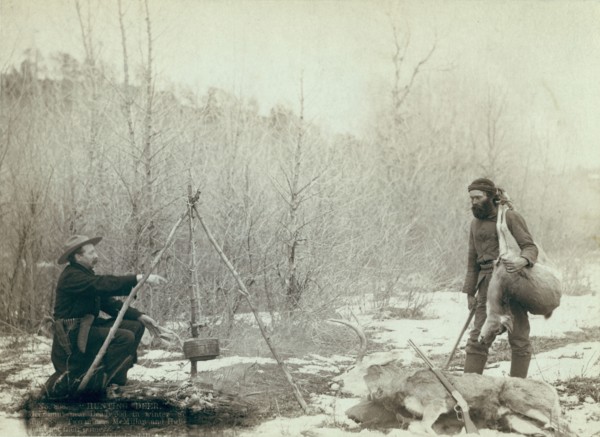 Hunting Deer A deer hunt near Deadwood in winter '87 and '88 Two miners McMillan and..., 1888. Creator: John C. H. Grabill.