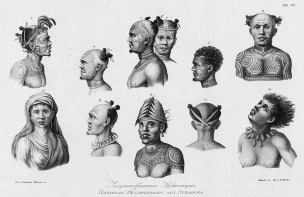 Nukagiva Natives, 1813. Creator: Ignaz Sebastian Klauber.