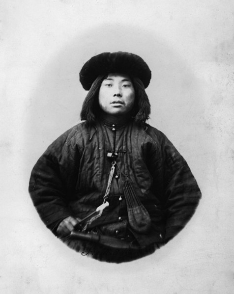 Gilyak in a winter suit, 1865-1871. Creator: VV Lanin.