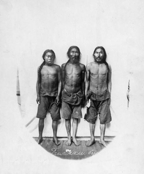 Gilyak fighters, 1865-1871. Creator: VV Lanin.