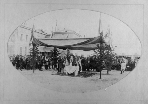 Irkutsk Voluntary Fire Society. Prayer service on July 8, 1894...., 1894. Creator: R Prorokov.