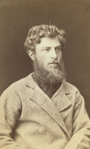 Half-length portrait of a man, dressed in convict clothing, facing right, between 1880 and 1886. Creator: Unknown.