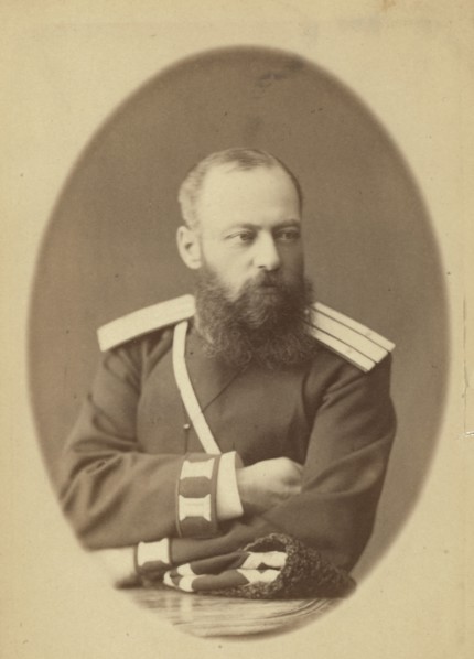 Makofski, half-length portrait, facing right, in police uniform, 1885. Creator: Unknown.