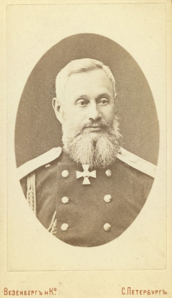 Petr Semenovich Vannovski, head-and-shoulders portrait, facing slightly..., between 1880 and 1886. Creator: Vezenberg & Co.