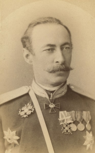 Petr Apollonovich Gresser, half-length portrait, facing slightly right..., between 1880 and 1886. Creator: Unknown.