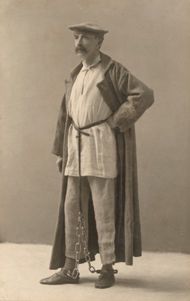 GK [ie, George Kennan] in Siberian exile dress, each piece given by an exile..., between 1886 and 90 Creator: Unknown.