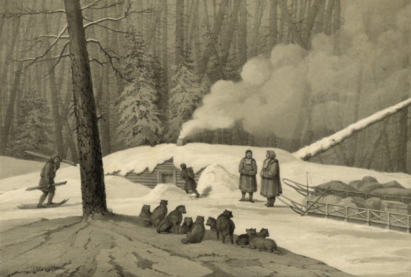 Overnight in the Forest (in the Northern Forests), 1856. Creator: Ivan Dem'ianovich Bulychev.