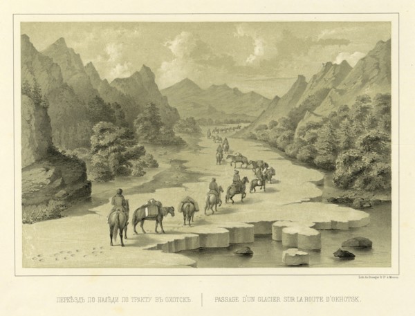 Crossing over the Ice on the Route to Okhotsk, 1856. Creator: Ivan Dem'ianovich Bulychev.