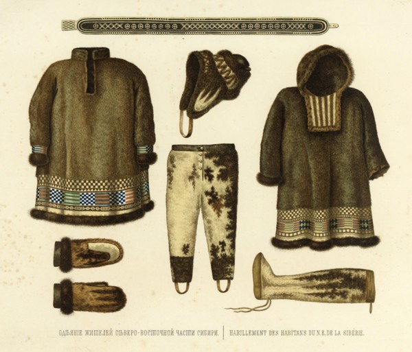 Clothing from Residents of the Northeastern Part of Siberia, 1856. Creator: Ivan Dem'ianovich Bulychev.