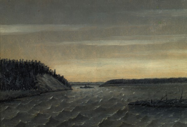 Mouth of the River Irtysh From Behind the Rock in the Valley of the River Ob', 1880-1889. Creator: Pavel Mikhailovich Kosharov.