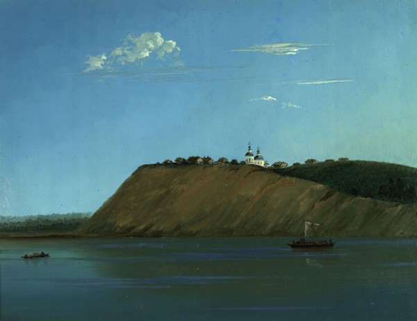 Village of Filinsk on the Right Bank of the Irtysh, 1883. Creator: Pavel Mikhailovich Kosharov.