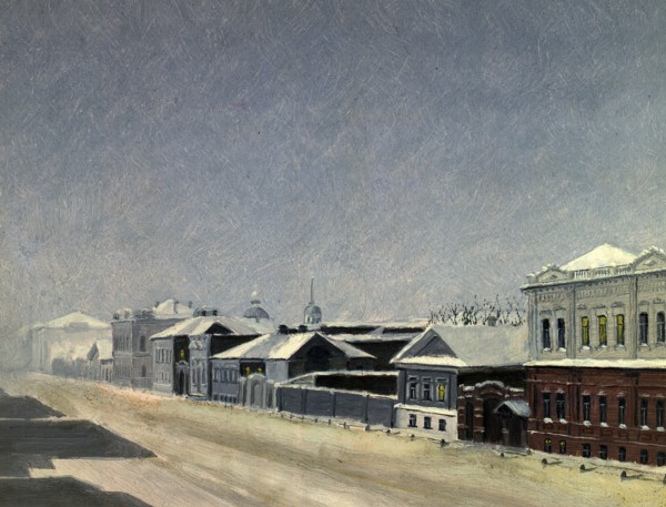 View of the Magistratskaia Street in the Night, 1880-1897. Creator: Pavel Mikhailovich Kosharov.