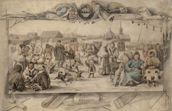 Obdorsk fair, 2nd half of 19th century. Creator: Mikhail Znamensky.