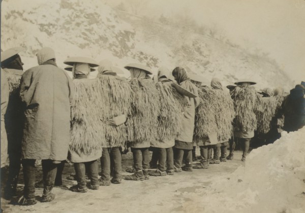 Japanese coolies in winter costume, c1904. Creator: Robert Lee Dunn.