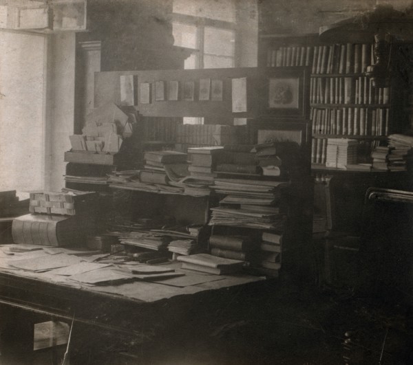 L.N. Tolstoi's study, in Iasnaia Poliana, 1908. Creator: Sergey Mikhaylovich Prokudin-Gorsky.