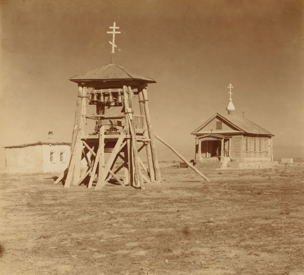 Church in Nikolsk settlement, Golodnaia Steppe, between 1905 and 1915. Creator: Sergey Mikhaylovich Prokudin-Gorsky.