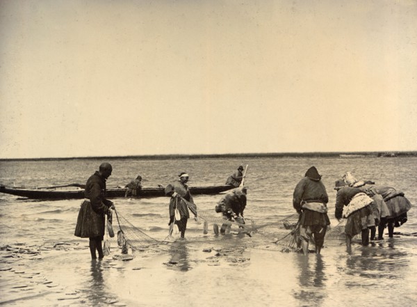 Dragging Out a Sweep-Net: Fishing on Lake Zaisan, 1909. Creator: Nikolai Georgievich Katanaev.