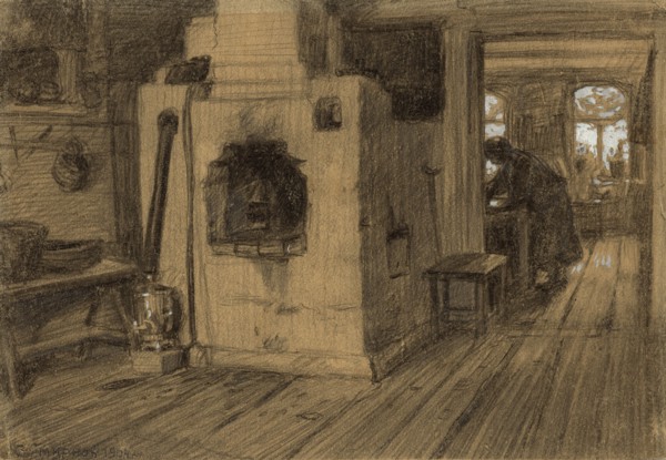 In a Hut on the Outskirts of Irkutsk, 1904. Creator: Boris Vasilievich Smirnov.