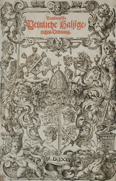 Frontispiece of Bamberger Highcourt, 1580. Creator: Unknown.