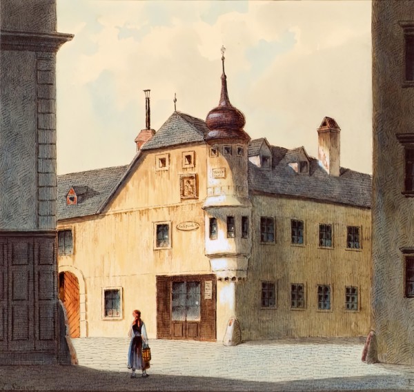 The old house at the new building in Vienna, undated. Creator: Franz Sager.