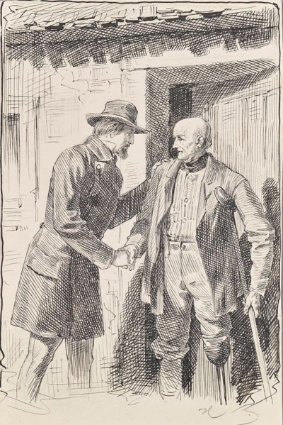 Two men, one of them an amputee, around 1875. Creator: Joseph Eugen Horwarter.