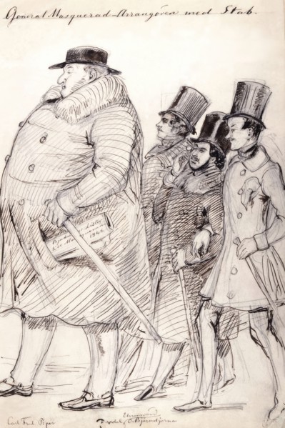 'General Masquerad-Organizer with staff'. Carl Fred. Piper, Dardel, Ehrnman, O. Björnstjerna, 1845 Creator: Fritz von Dardel.
