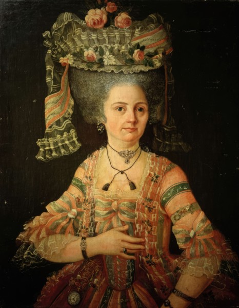 Portrait of lady with high hairstyle,1780s.  Creator: Unknown.