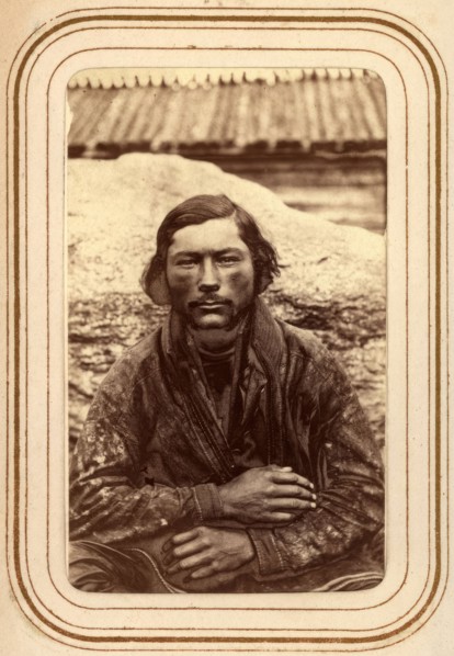 Amma Pirkit Larsson, Sami from Tuorpon, 1868.  Creator: Lotten von Duben.