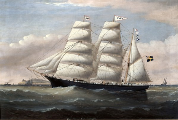 Barque Oden, (c1840s). Creator: O. P. Kolsboe.